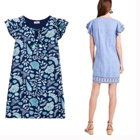 Vineyard Vines Sz Sm Flutter Sleeve Vineyard Tunic Dress - Picture 2 of 6